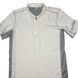 ALO Men’s White Zip Polo Shirt Size XL ALO Cool Fit 1/2‎ Zip Athletic Stretch